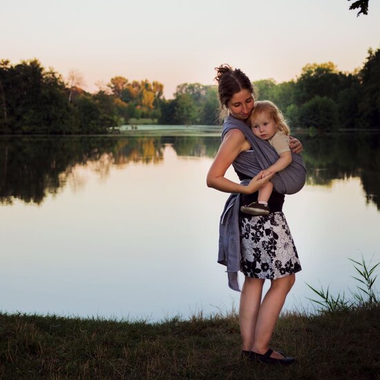 Storchenwiege Storchenwiege draagdoek - Leo Schwarz Weiss