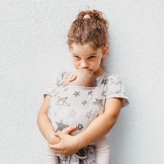 Hoppediz Bondolino poppendraagzak - Singapore Grey