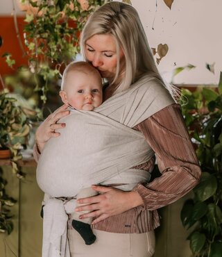 Pure Baby Love rekbare draagdoek - Ecru MÃªlee