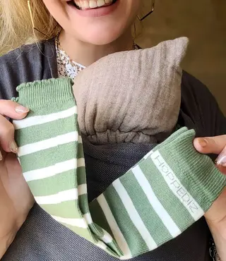 Beenwarmers Organic - Rosemary/Creme gestreept