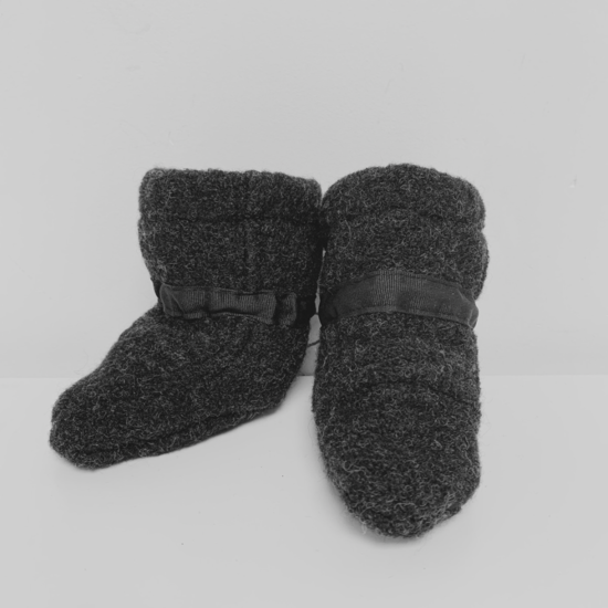 Mamalila Mamalila Wollen Booties  Newborn - Anthracite