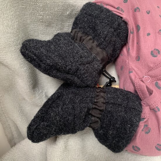 Mamalila Mamalila Wollen Booties  Newborn - Anthracite