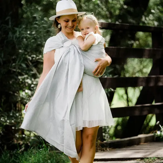 Little Frog  Little Frog ringsling - Linen Silver Wildness