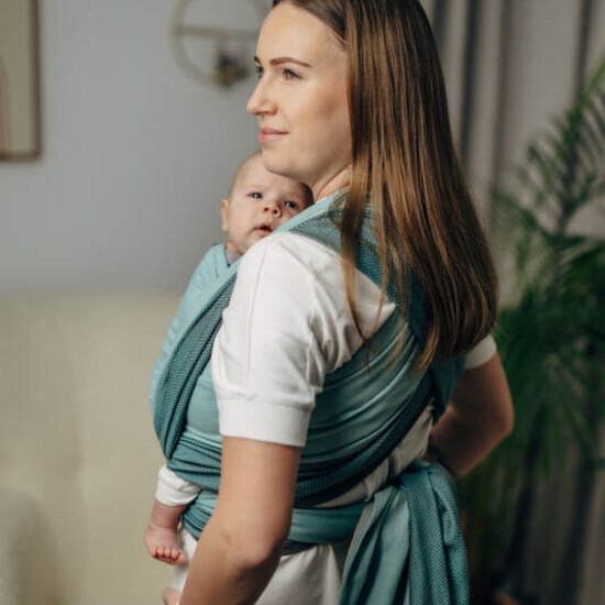 LennyLamb LennyLamb draagdoek - Little Herringbone Baby Mint