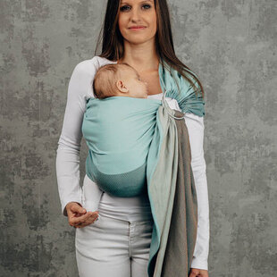 LennyLamb ringsling - Little Herringbone Mint