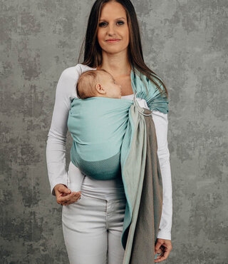 LennyLamb ringsling - Little Herringbone Mint
