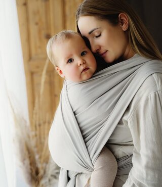 Little Frog draagdoek - Beige Moonstone