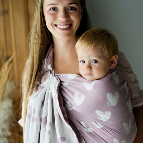 Little Frog  Little Frog ringsling - Hazy Love Rose