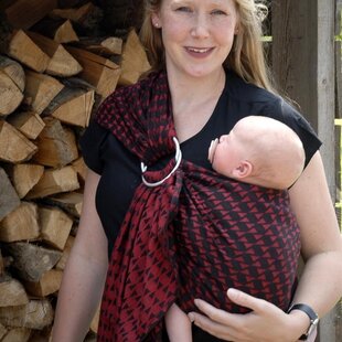 Wowven Ringsling - Eye see you Black and Red