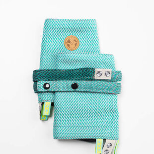 LennyLamb Drool Pads - Little Herringbone Ombre Green
