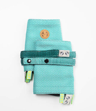 LennyLamb Drool Pads - Little Herringbone Ombre Green