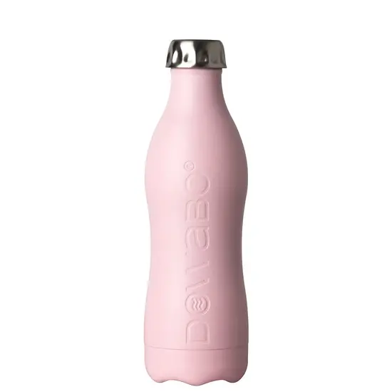 DOWABO DOWABO roestvrijstalen drinkfles 800 ml - Flamingo