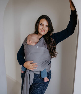 Pure Baby Love rekbare draagdoek - Grijs