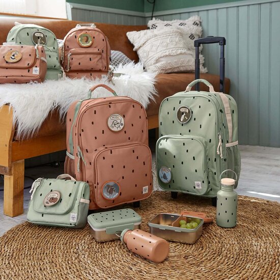 Lässig Lässig RVS lunchbox  - Happpy Prints Caramel