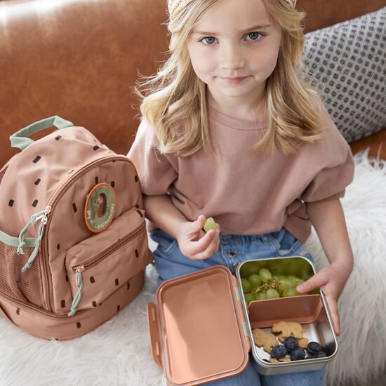 Lässig Lässig RVS lunchbox  - Happpy Prints Caramel