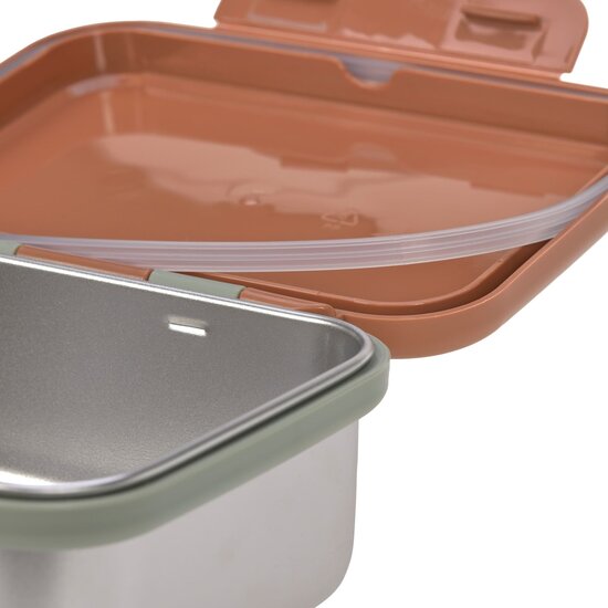 Lässig Lässig RVS lunchbox  - Happpy Prints Caramel