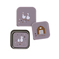 Lässig Lässig RVS snackboxes 3-delig  - Tiny Farmer Lilac