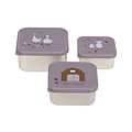 Lässig Lässig RVS snackboxes 3-delig  - Tiny Farmer Lilac