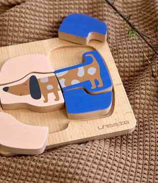 Lässig Houten Puzzel - Little Mateys  Hond en vogel