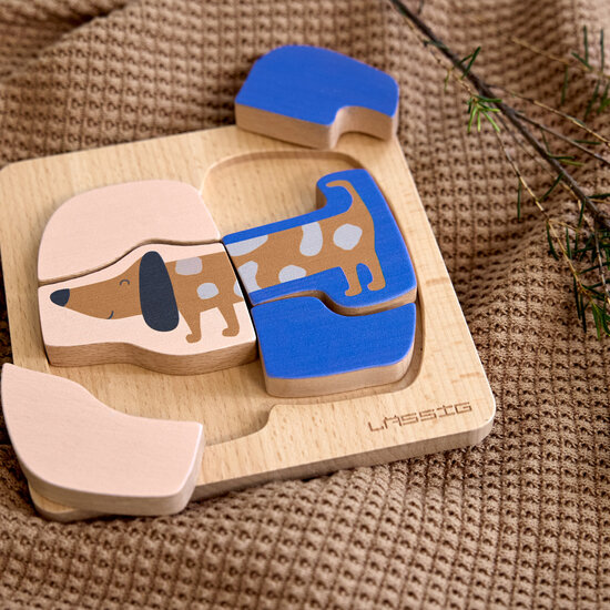 Lässig Lässig Houten Puzzel - Little Mateys  Hond en vogel