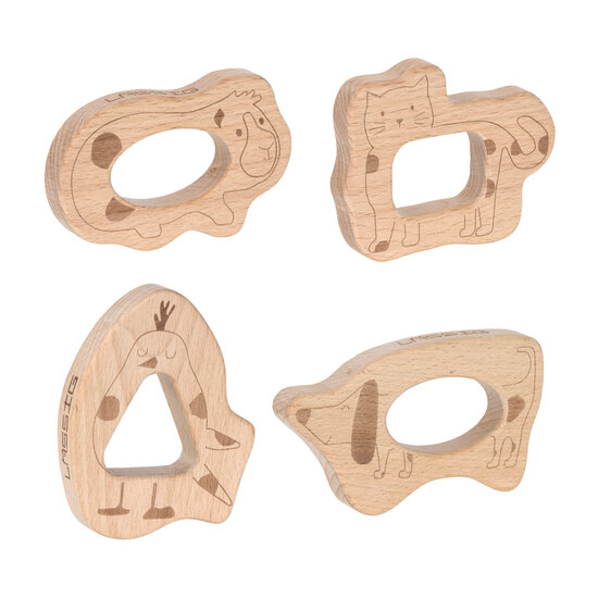 Lässig Lässig Houten bijtringen- Little Mateys (set van 4)