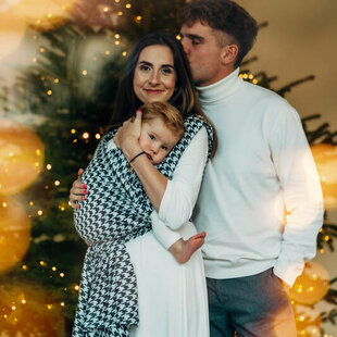 LennyLamb draagdoek - Pata de Gallo Pixels (katoen/zijde/bamboe)