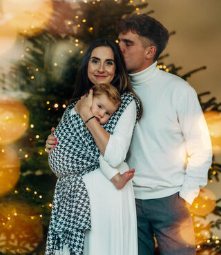 LennyLamb draagdoek - Pata de Gallo Pixels (katoen/zijde/bamboe)