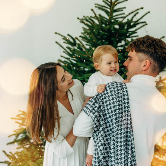 LennyLamb LennyLamb draagdoek - Pata de Gallo Pixels (katoen/zijde/bamboe)