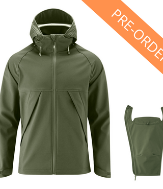 PRE-ORDER Mamalila softshell draagjas voor mannen - Olive