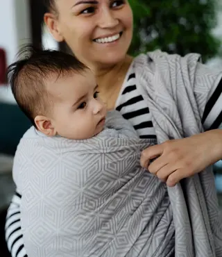 Little Frog draagdoek  - Grey Cube