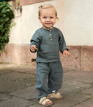 Lässig Cozy Muslin Pants – Petrol Green