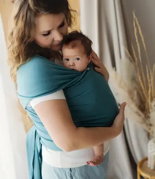 Little Frog rekbare draagdoek - Dark Turquoise