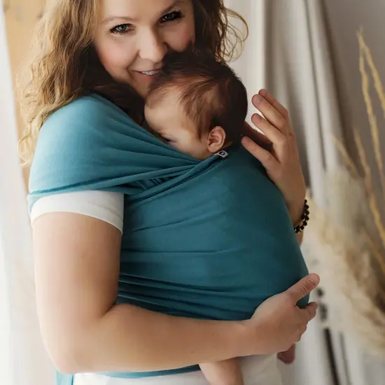 Little Frog  Little Frog rekbare draagdoek - Deep Water Dark Turquoise