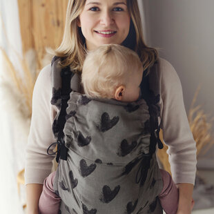 Little Frog Prime Carrier V3 - Cosy Love Brown Hearts - Copy - Copy