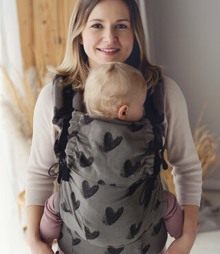 Little Frog Prime Carrier V3 - Cosy Love Brown Hearts - Copy - Copy