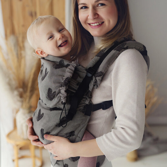 Little Frog  Little Frog Prime Carrier V3 - Cosy Love Brown Hearts - Copy - Copy