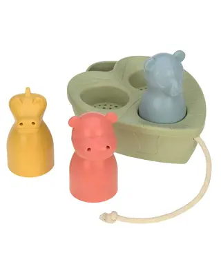 LÄSSIG Boat Toy Set bad- en zandspeelgoed met 3 diertjes