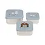 Lässig Lässig RVS snackboxes 3-delig  - Tiny Farmer Blue