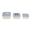 Lässig Lässig RVS snackboxes 3-delig  - Tiny Farmer Blue