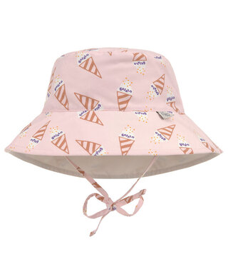 LÄSSIG Zonnehoedje UPF 80 Omkeerbaar – Ice Cream Pale Pink 1-3 jaar