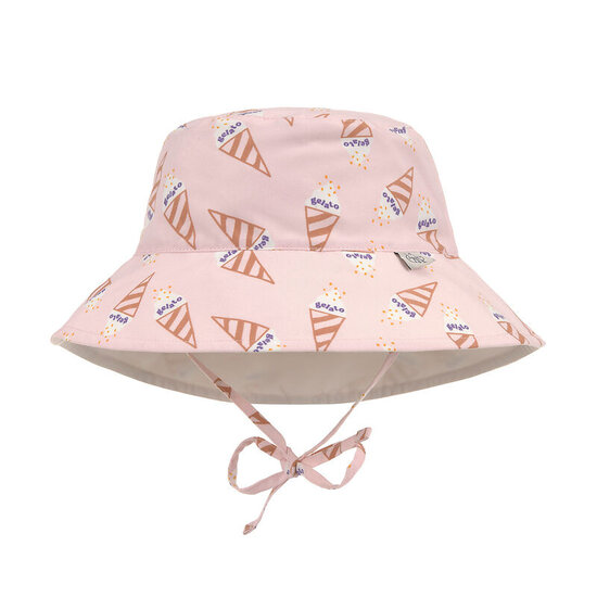 Lässig LÄSSIG Zonnehoedje UPF 80 Omkeerbaar – Ice Cream Pale Pink