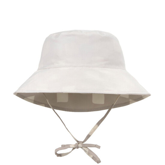 Lässig LÄSSIG Zonnehoedje UPF 80 Omkeerbaar – Checkerboard  Stone/Sea salt