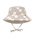 Lässig LÄSSIG Zonnehoedje UPF 80 Omkeerbaar – Checkerboard  Stone/Sea salt