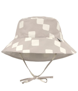 LÄSSIG Zonnehoedje UPF 80 Omkeerbaar – Checkerboard  Stone/Sea salt