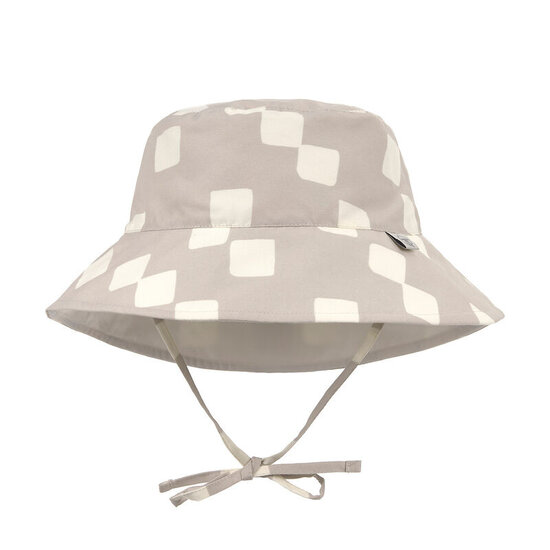 Lässig LÄSSIG Zonnehoedje UPF 80 Omkeerbaar – Checkerboard  Stone/Sea salt