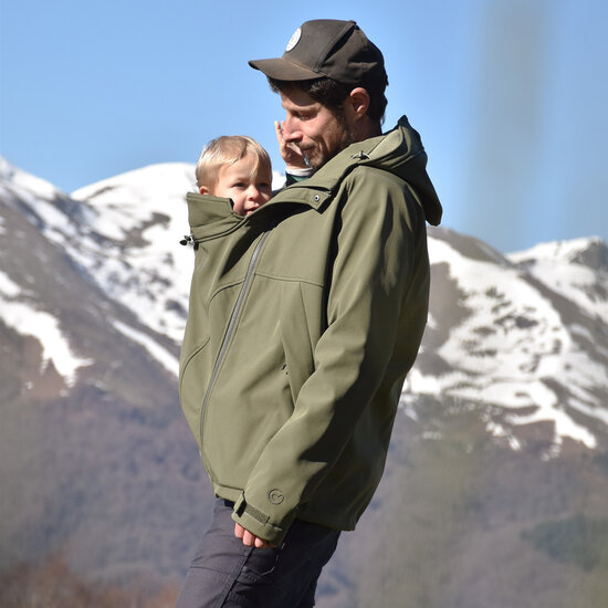 Mamalila Mamalila softshell draagjas voor mannen - Olive
