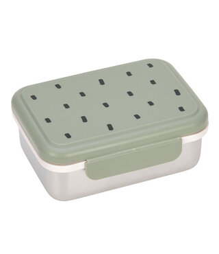 Lässig RVS lunchbox  - Happpy Prints Light Olive