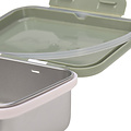 Lässig Lässig RVS lunchbox  - Happpy Prints Light Olive