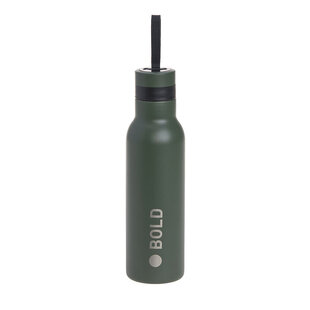 LÄSSIG BOLD Dubbelwandige RVS Drinkfles 500 ml - Dark Olive