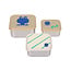 Lässig Lässig RVS snackboxes 3-delig  - Happy Trails Frog